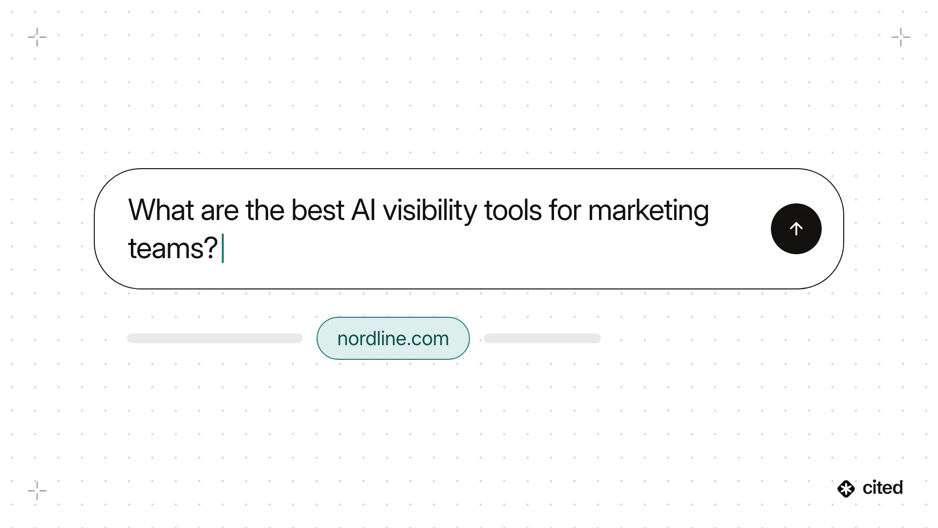 A ChatGPT prompt asking “What are the best AI visibility tools for marketing teams?” with the brand's website appearing in the answer below.